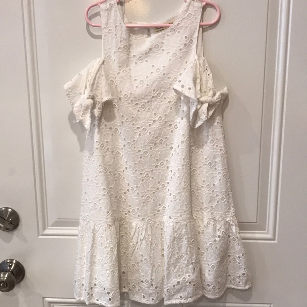 Zara girls white eyelet dress